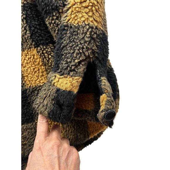 The Andamane Evita Buffalo Plaid Sherpa Jacket Womens XS Oversized Made in Italy - Picture 9 of 10